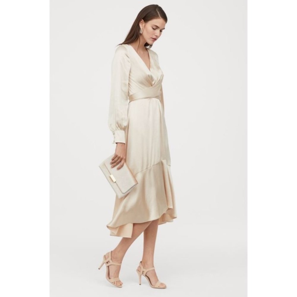 ISO H&M Satin Dress with Tie Detail